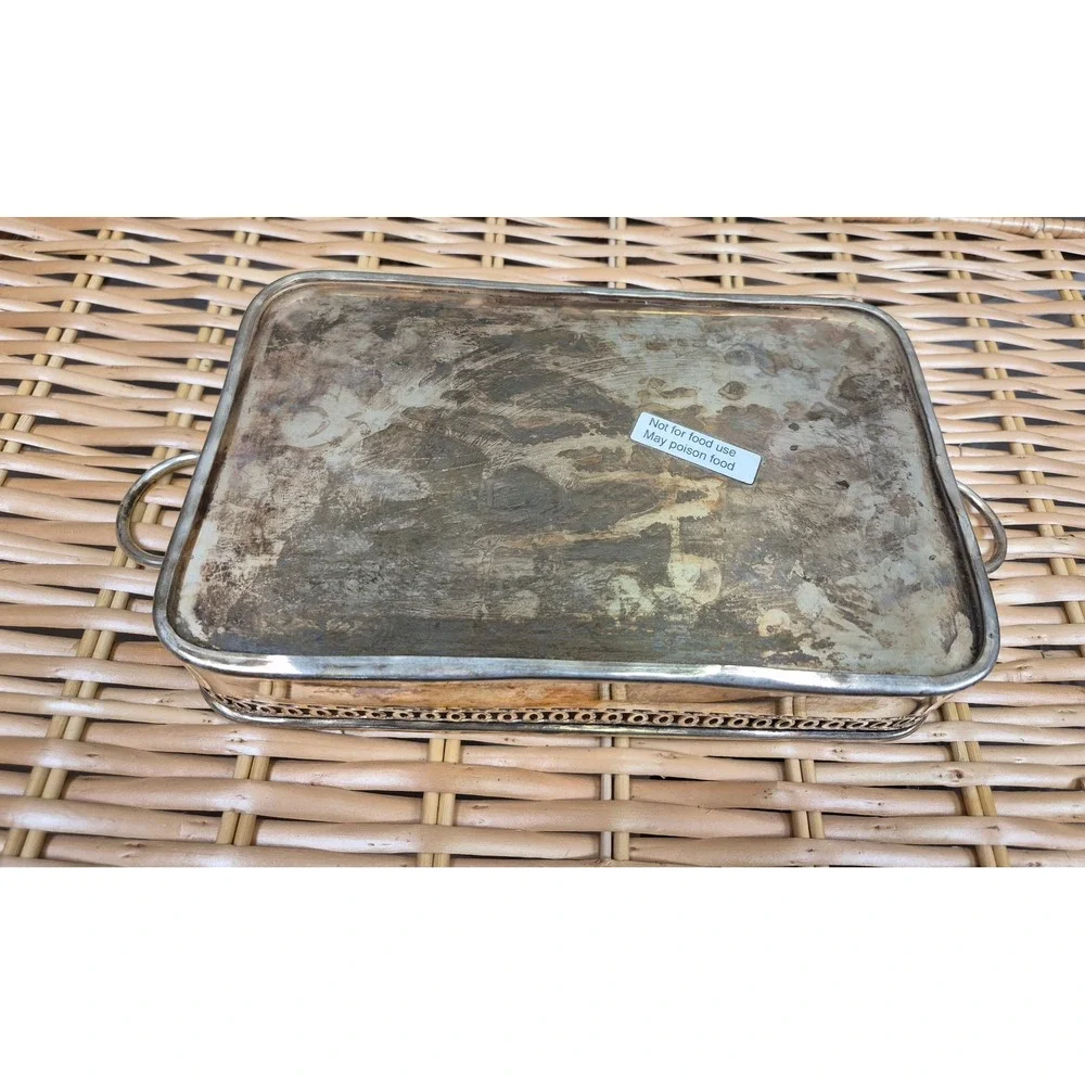 Bombay Company Silverplate Perforated Cutlery Tray with Divider 3105821